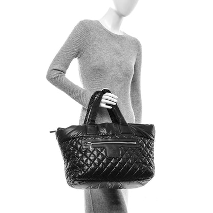 Chanel Nylon Quilted Large Coco Cocoon Tote Black 2 of 6