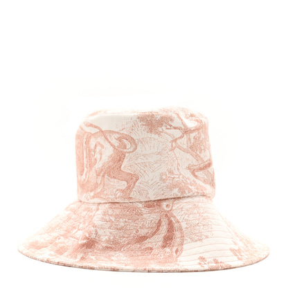 Christian Dior Cotton Dioriviera Toile De Jouy Bob Brim Bucket Hat 57 Rose 3 of 9
