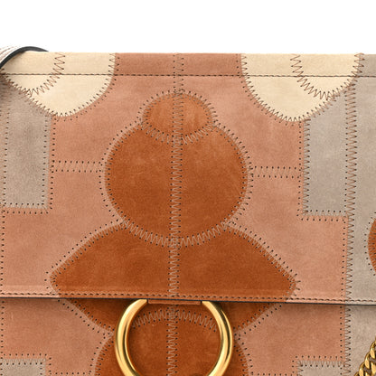 Chloe Suede Patchwork Medium Faye Shoulder Bag Motty Grey 9 of 11