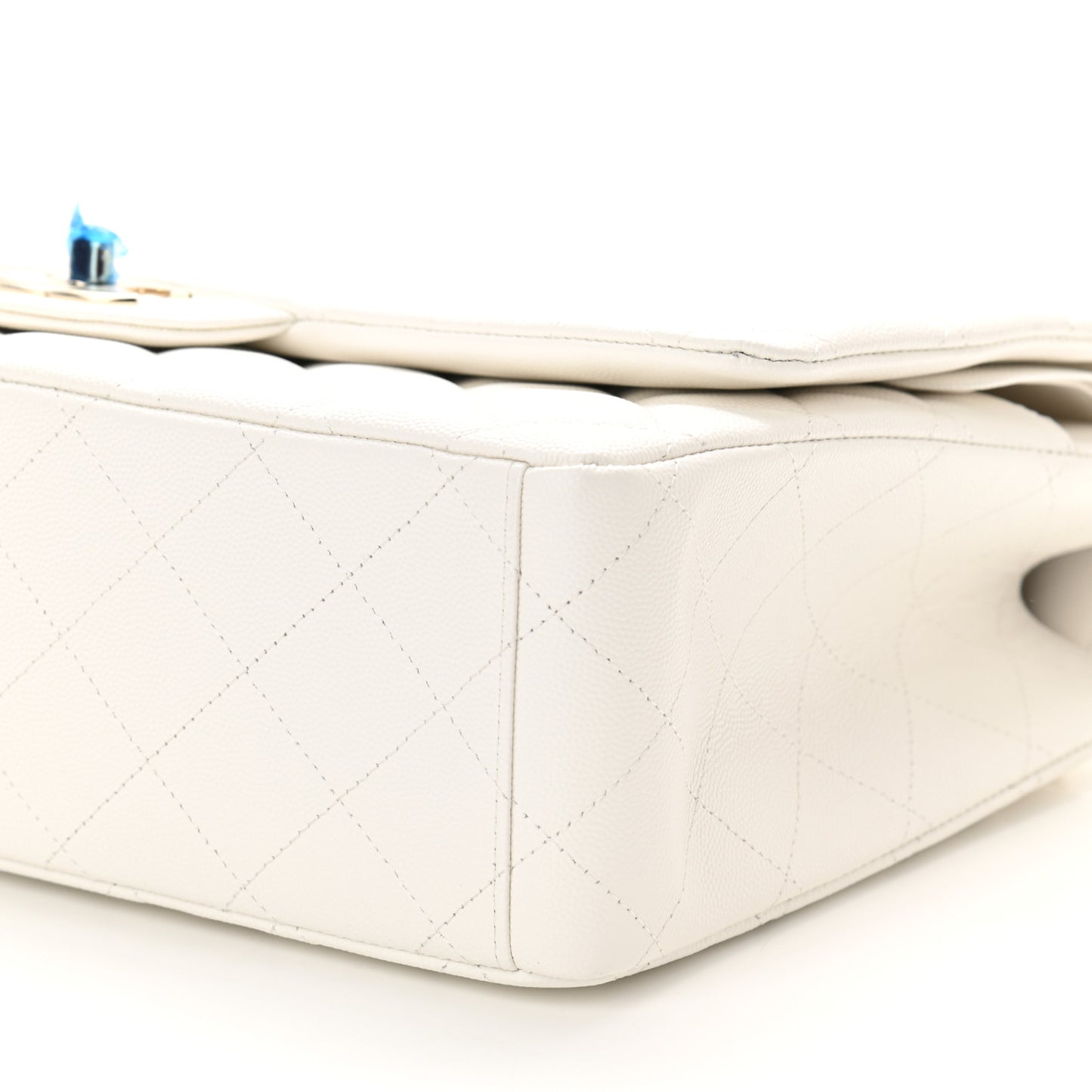 Caviar Quilted Maxi Double Flap White