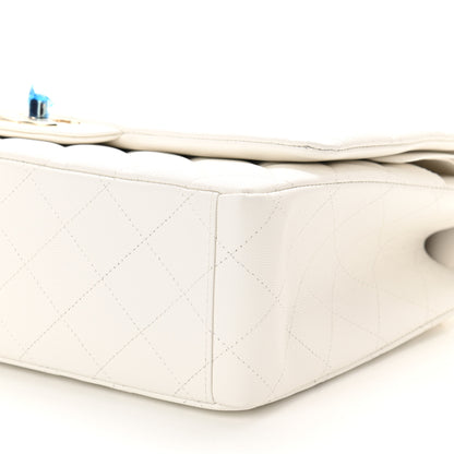 Chanel Caviar Quilted Maxi Double Flap White 10 of 10