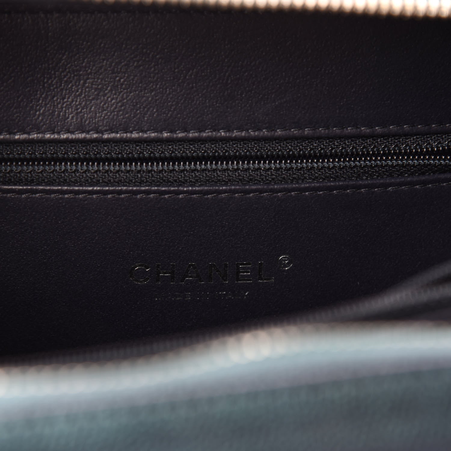 Chanel Iridescent Caviar Quilted Medium CC Filigree Vanity Case Dark Turquoise 8 of 10