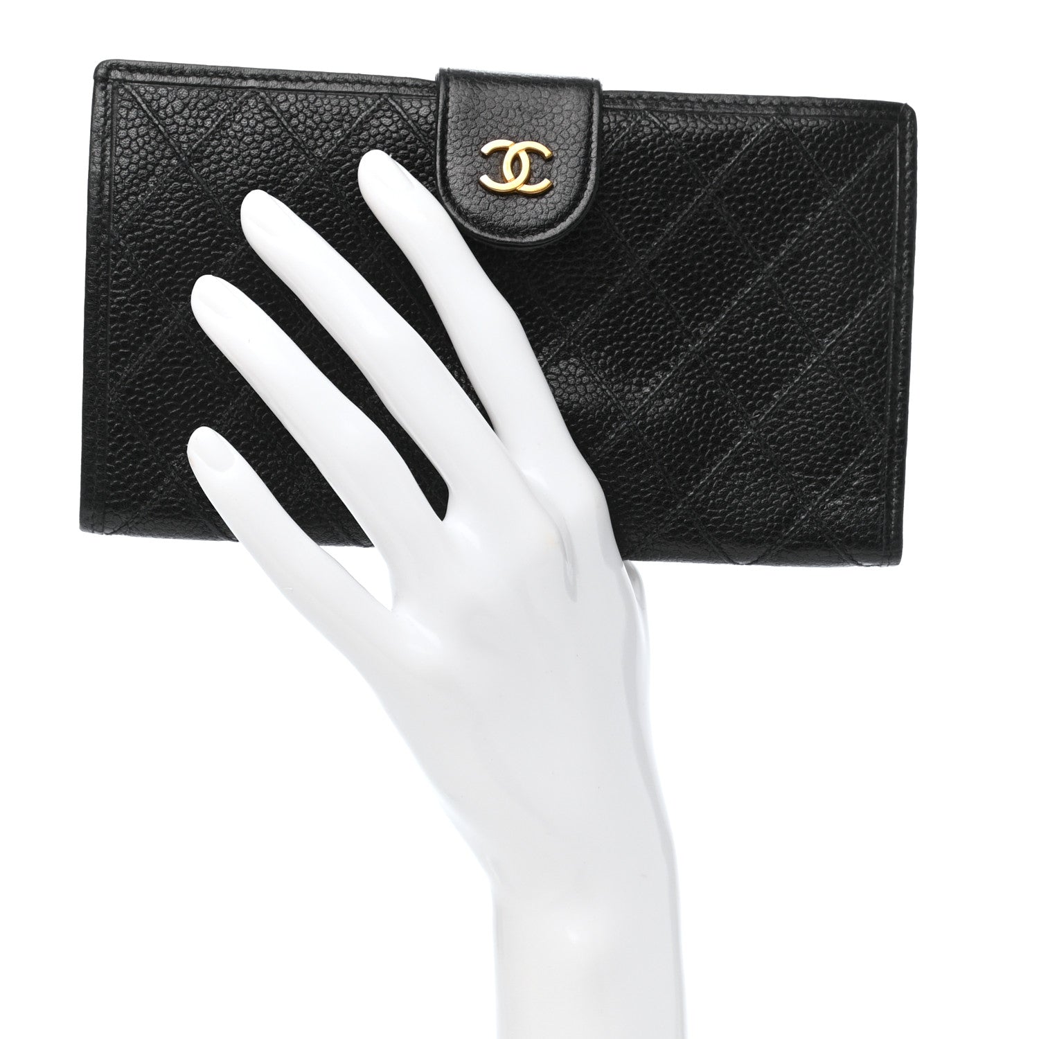 Chanel Caviar Stitched French Wallet Black 2 of 12