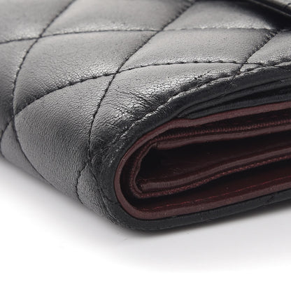 Chanel Lambskin Quilted Compact French Flap Wallet Black 11 of 13