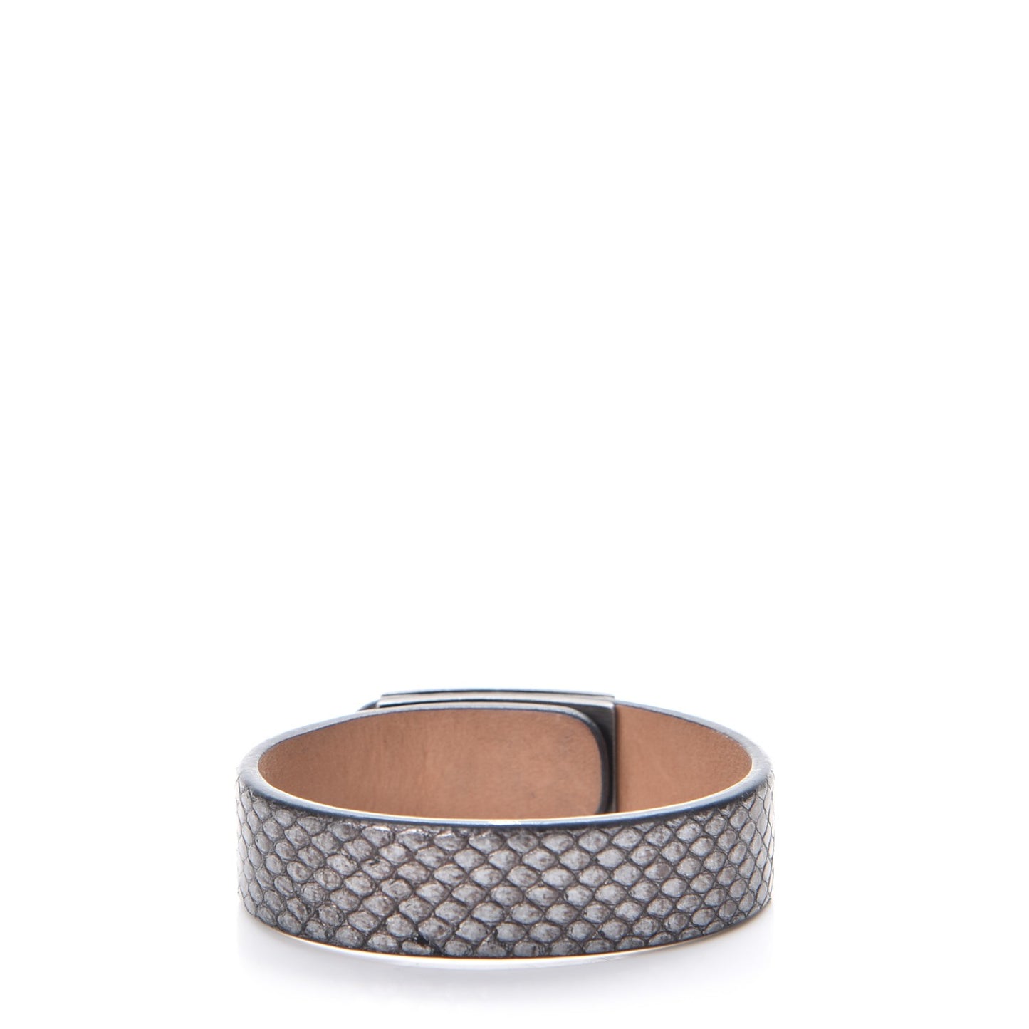 Metallic Lizard Reissue Mademoiselle Bracelet Dark Grey