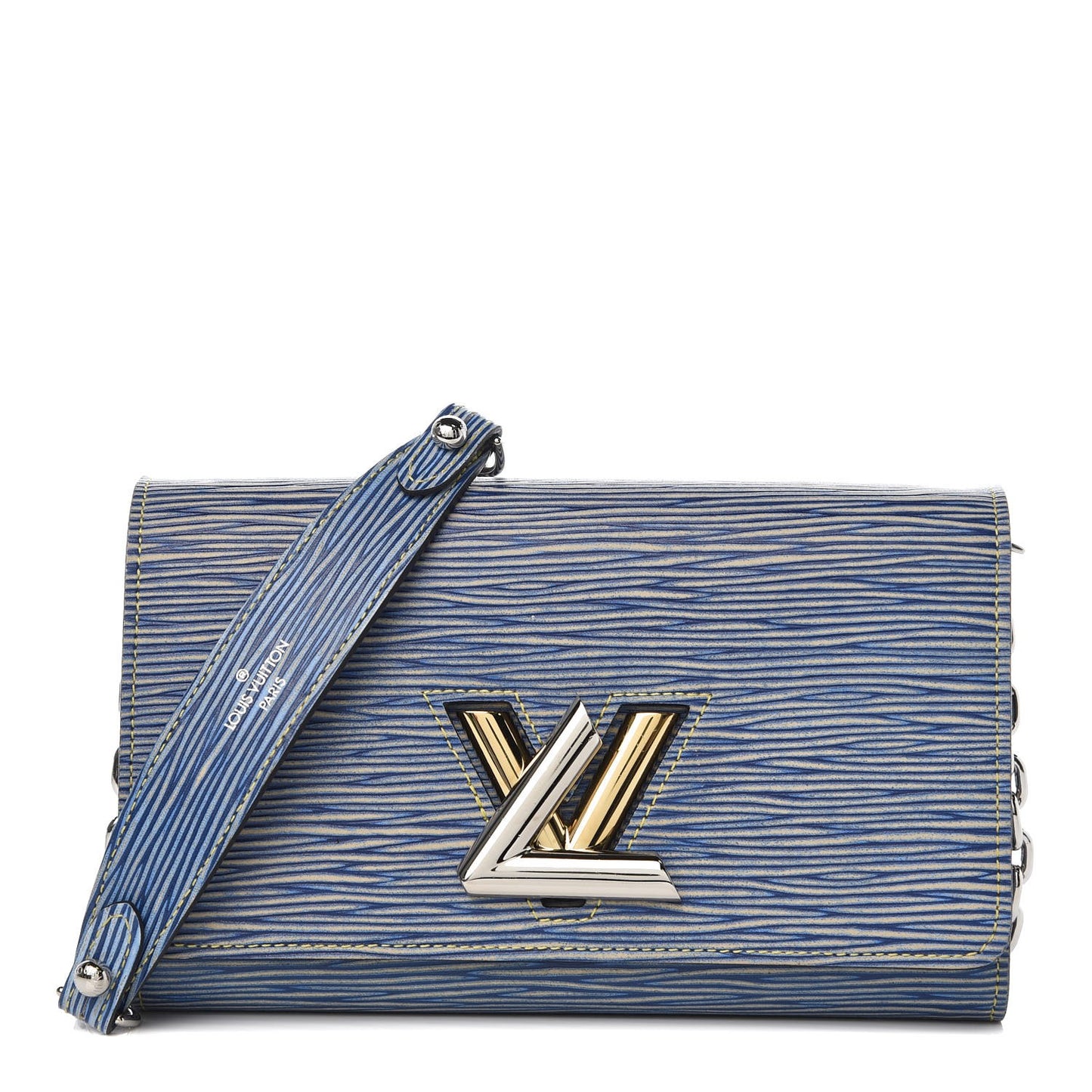 Epi Twist Chain Wallet Denim Light