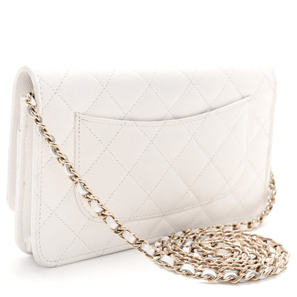 Chanel Caviar Quilted Enamel Coco Casino Wallet On Chain WOC White 3 of 12
