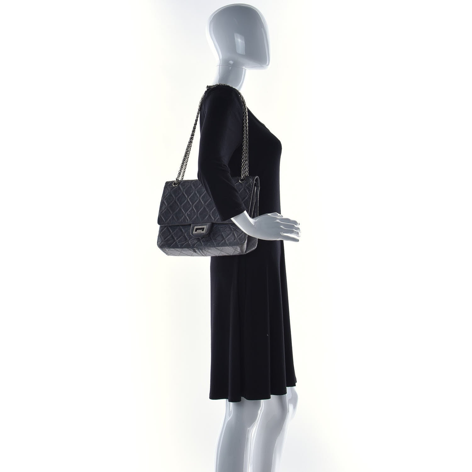 Chanel Aged Calfskin 50th Anniversary 2.55 Reissue 227 Flap Gris 2 of 11