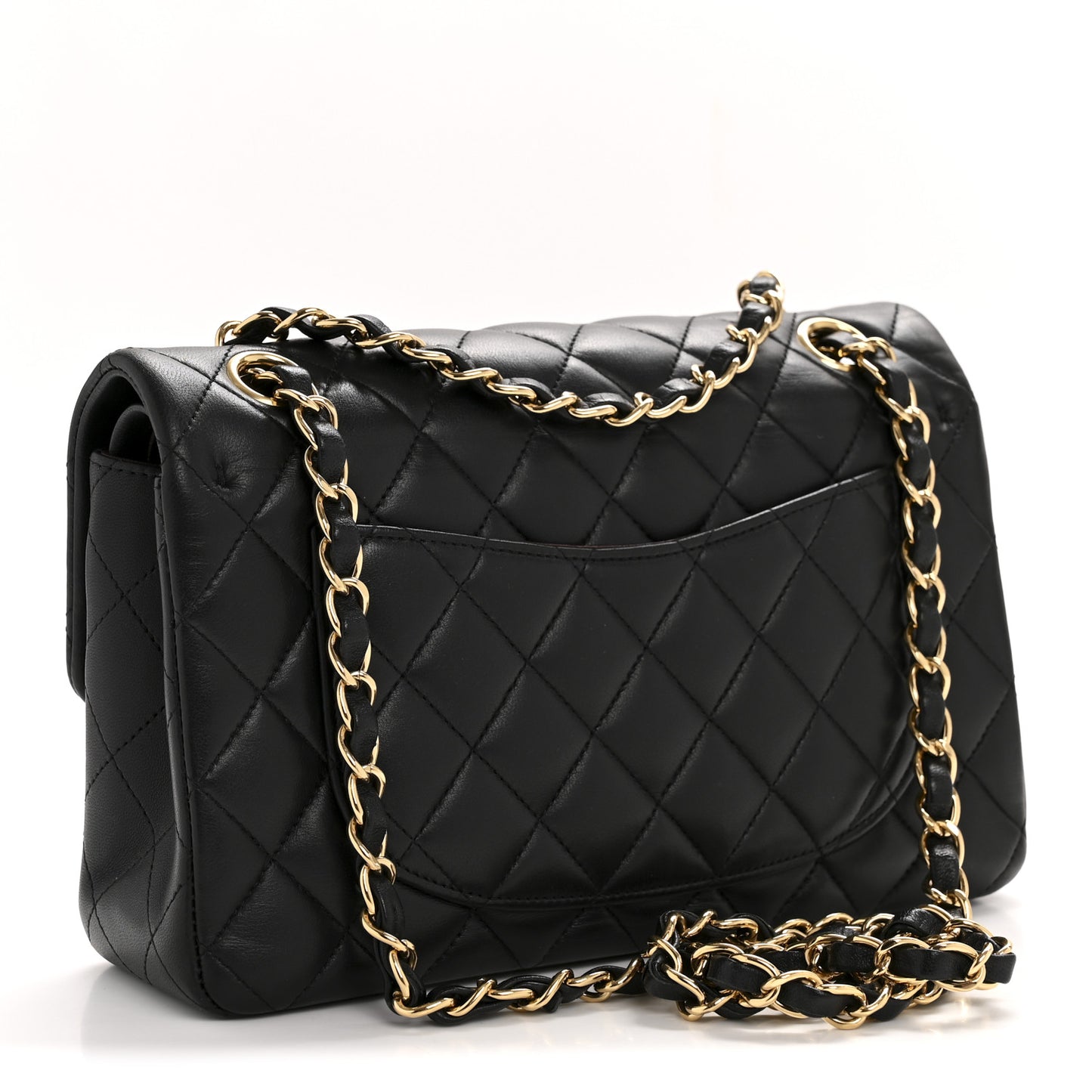 Lambskin Quilted Small Double Flap Black