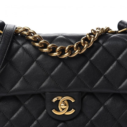 Chanel Shiny Sheepskin Quilted Small Trapezio Flap Black 10 of 11