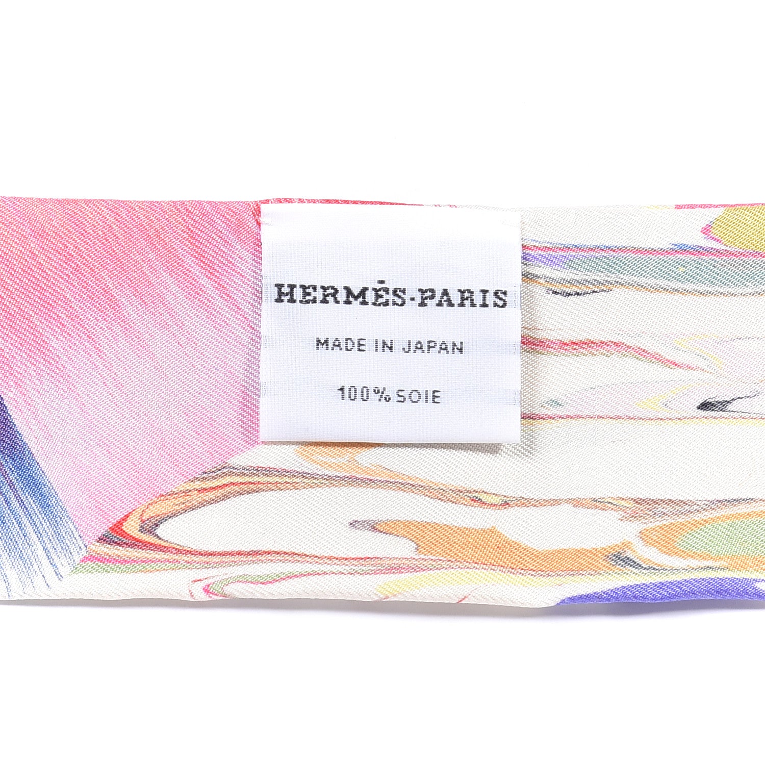 Hermes Silk Marble Silk Twilly Rose Vert Violet 2 of 4