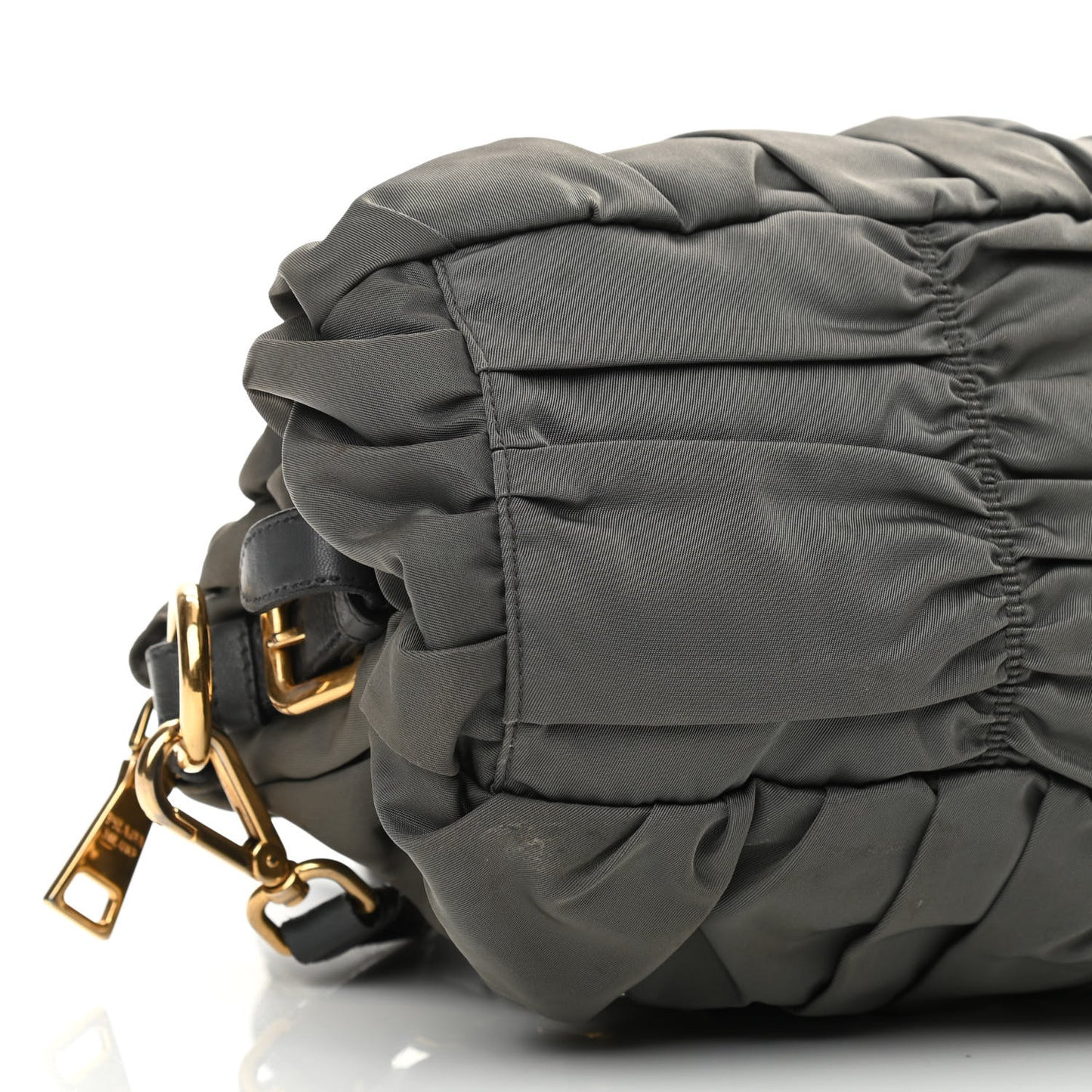 Tessuto Nylon Gaufre Shopping Satchel Fumo