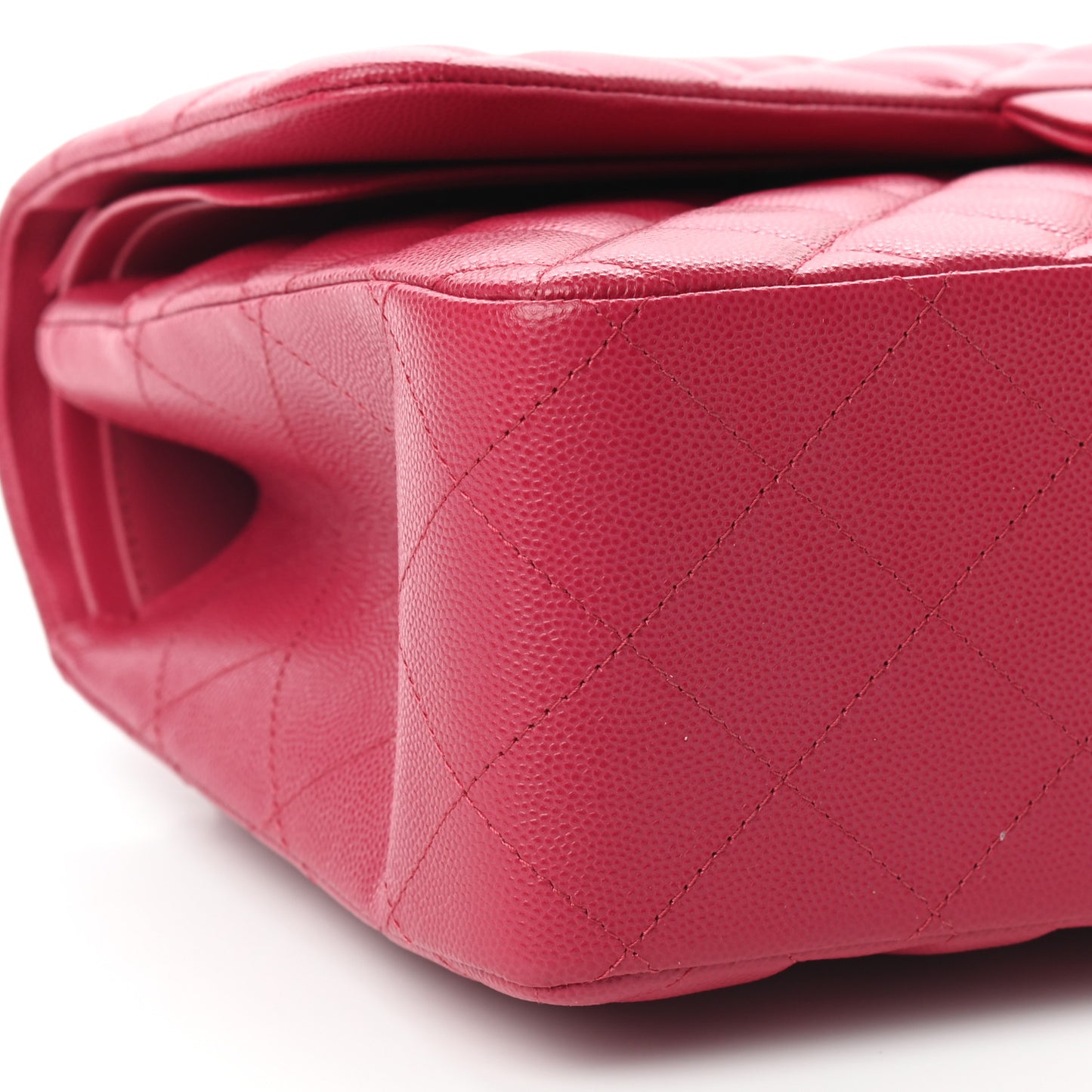 Caviar Quilted Jumbo Double Flap Dark Pink