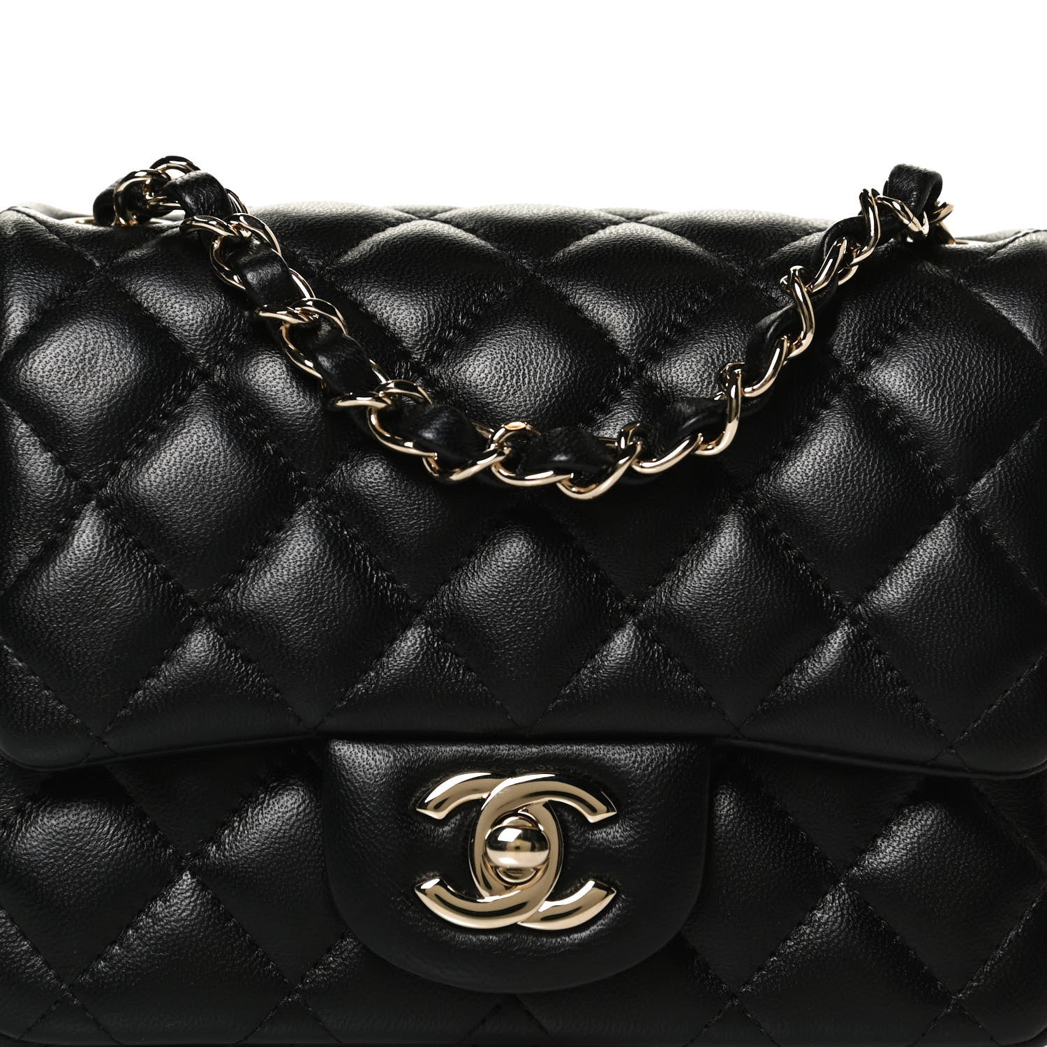 Chanel Lambskin Quilted Mini Square Flap Black 8 of 13