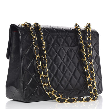 Chanel Lambskin Quilted XL Jumbo Single Flap Black 3 of 15