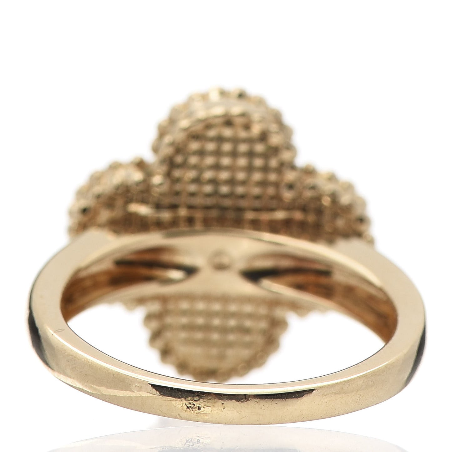 18K Yellow Gold Diamond Black Onyx Vintage Alhambra Ring 48 4.5