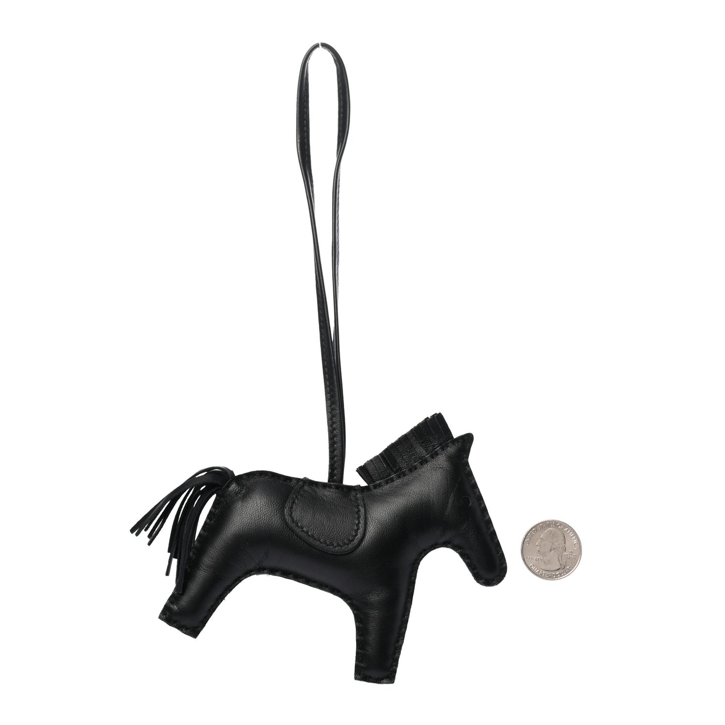 Milo Lambskin Grigri Rodeo Horse Bag Charm MM So Black