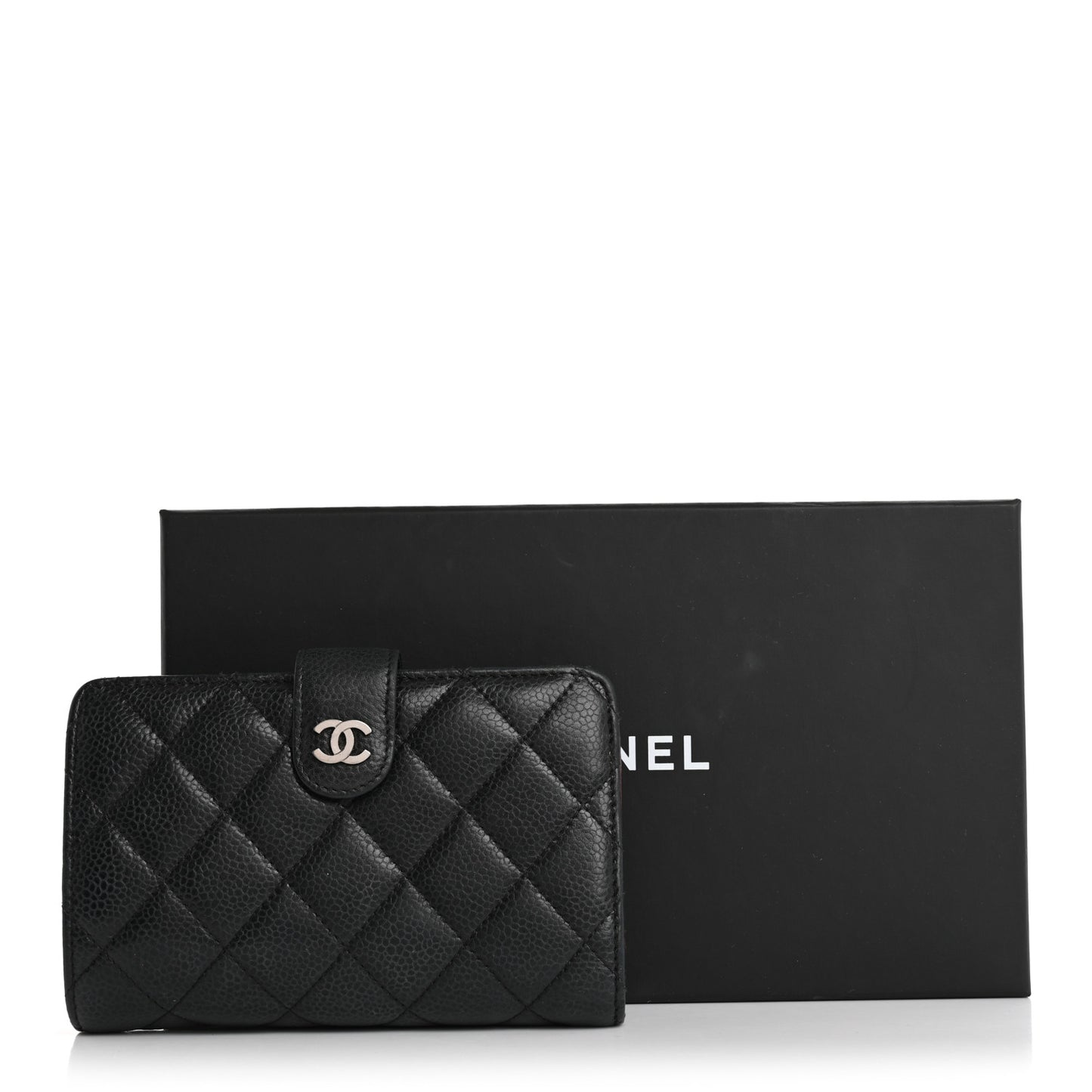 Caviar Quilted CC French Wallet Black