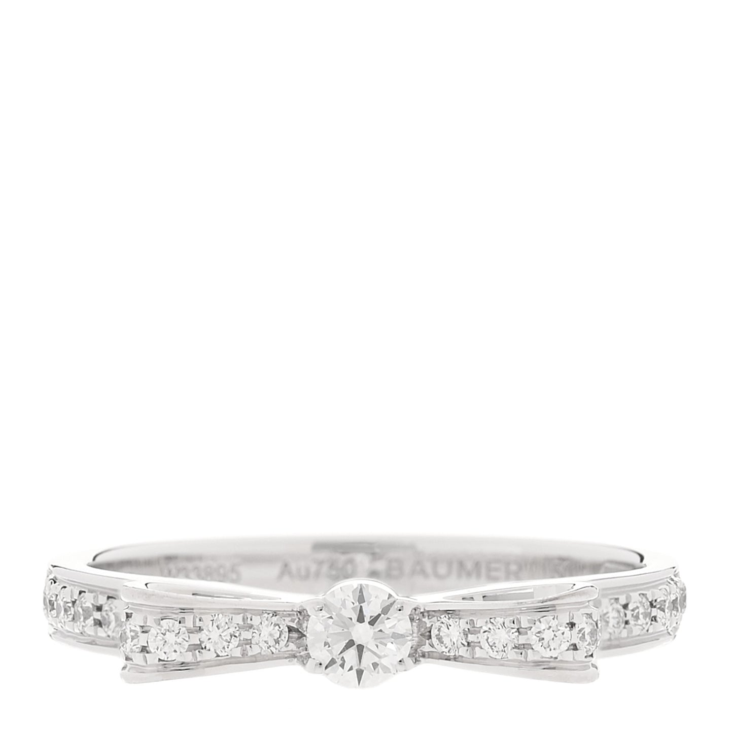 18K White Gold Diamond Ruban Ring 50 5.25