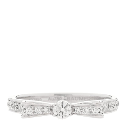 Chanel 18K White Gold Diamond Ruban Ring 50 5.25 1 of 7