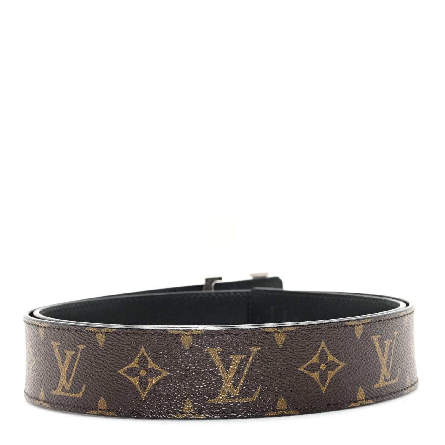 Louis Vuitton Monogram Calfskin 40mm LV Initiales Reversible Belt 100 40 Black 2 of 5