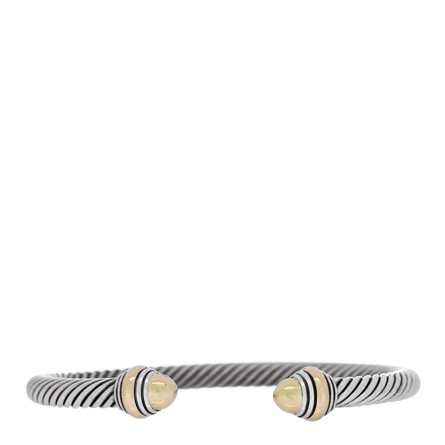 David Yurman Sterling Silver 14K Yellow Gold 5mm Cable Classics Dome Bracelet 1 of 4