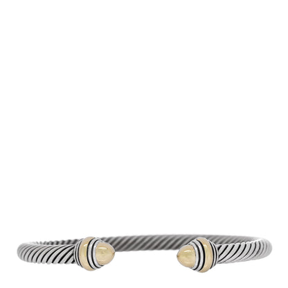 David Yurman Sterling Silver 14K Yellow Gold 5mm Cable Classics Dome Bracelet 1 of 4