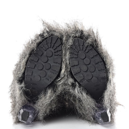 Chanel Fantasy Fur Icicle Heel Mukluks 39 Boots Gray 5 of 8