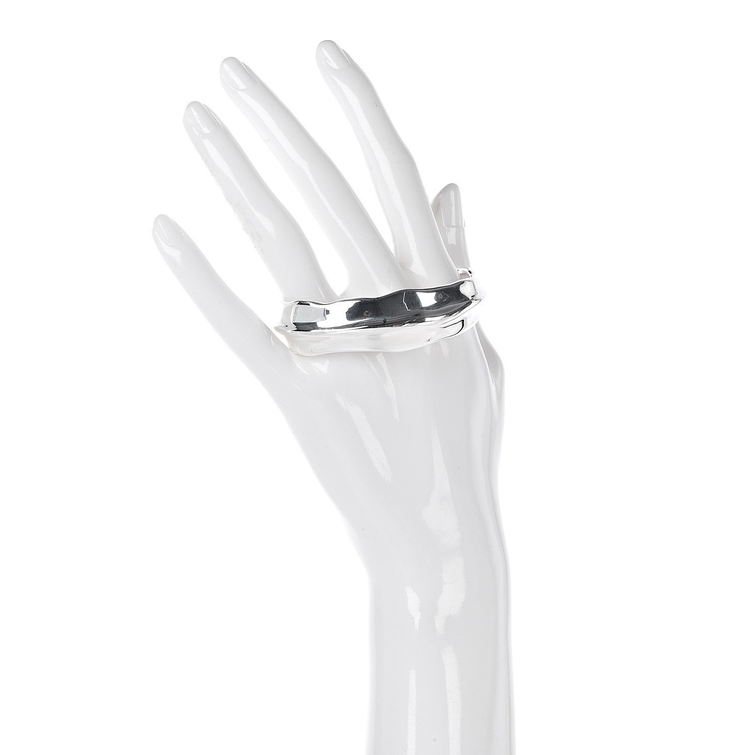Tiffany Sterling Silver Sculpted Leaf Cuff Bracelet 2 of 4