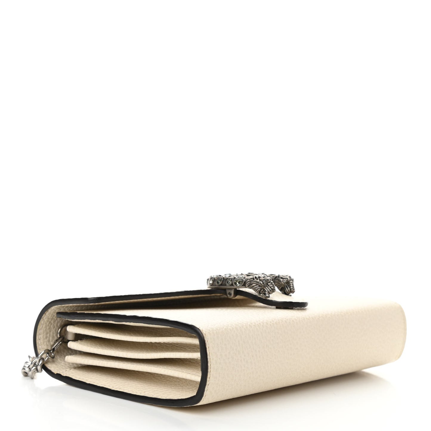 Dollar Calfskin Mini Dionysus Chain Wallet Mystic White