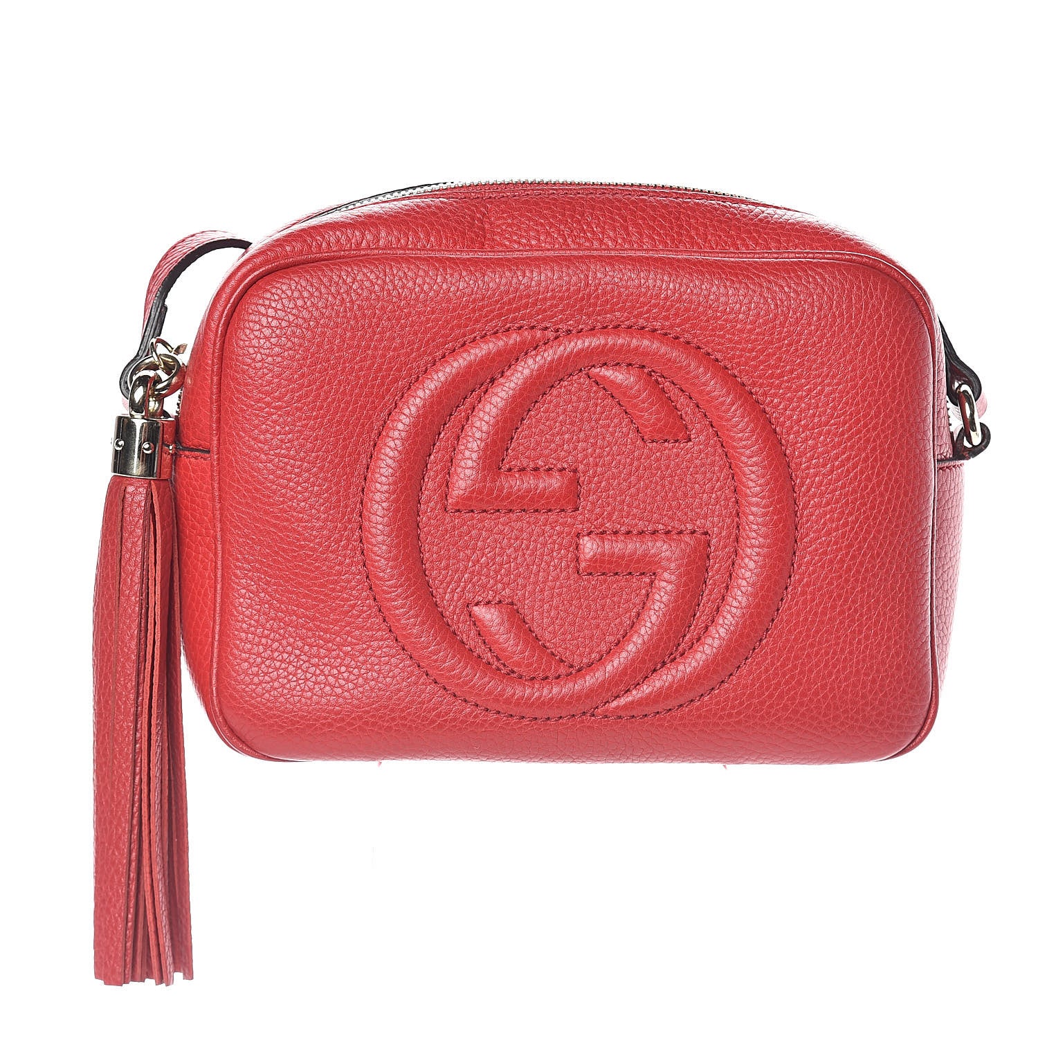 Gucci Pebbled Calfskin Small Soho Disco Bag Tabasco Red 1 of 9