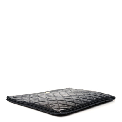 Chanel Iridescent Caviar Quilted Large Cosmetic Case Black 4 of 7