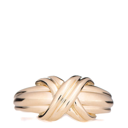 Tiffany 18K Yellow Gold Signature X Ring 50 5.5 1 of 6