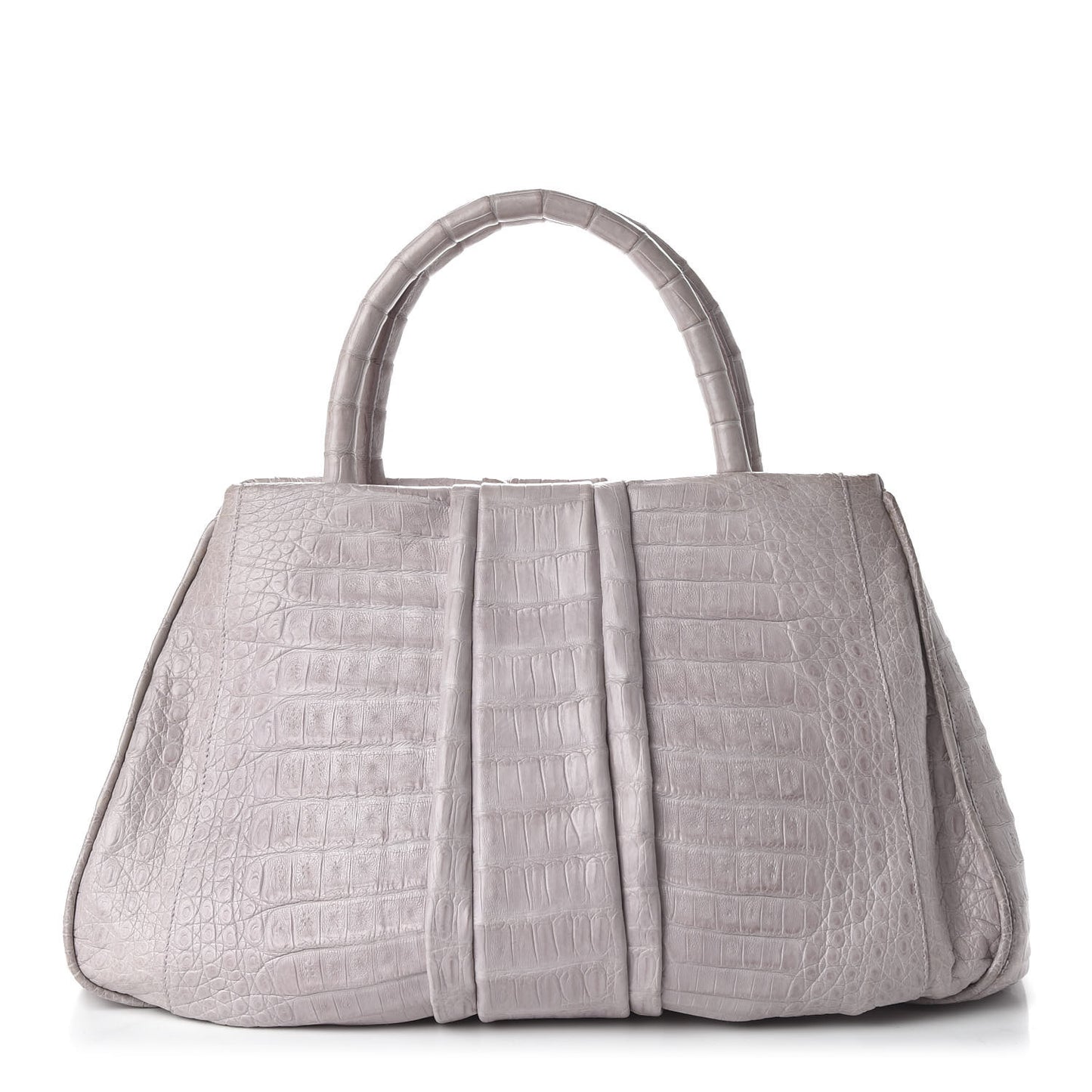 Crocodile Double Handle Satchel Light Pink