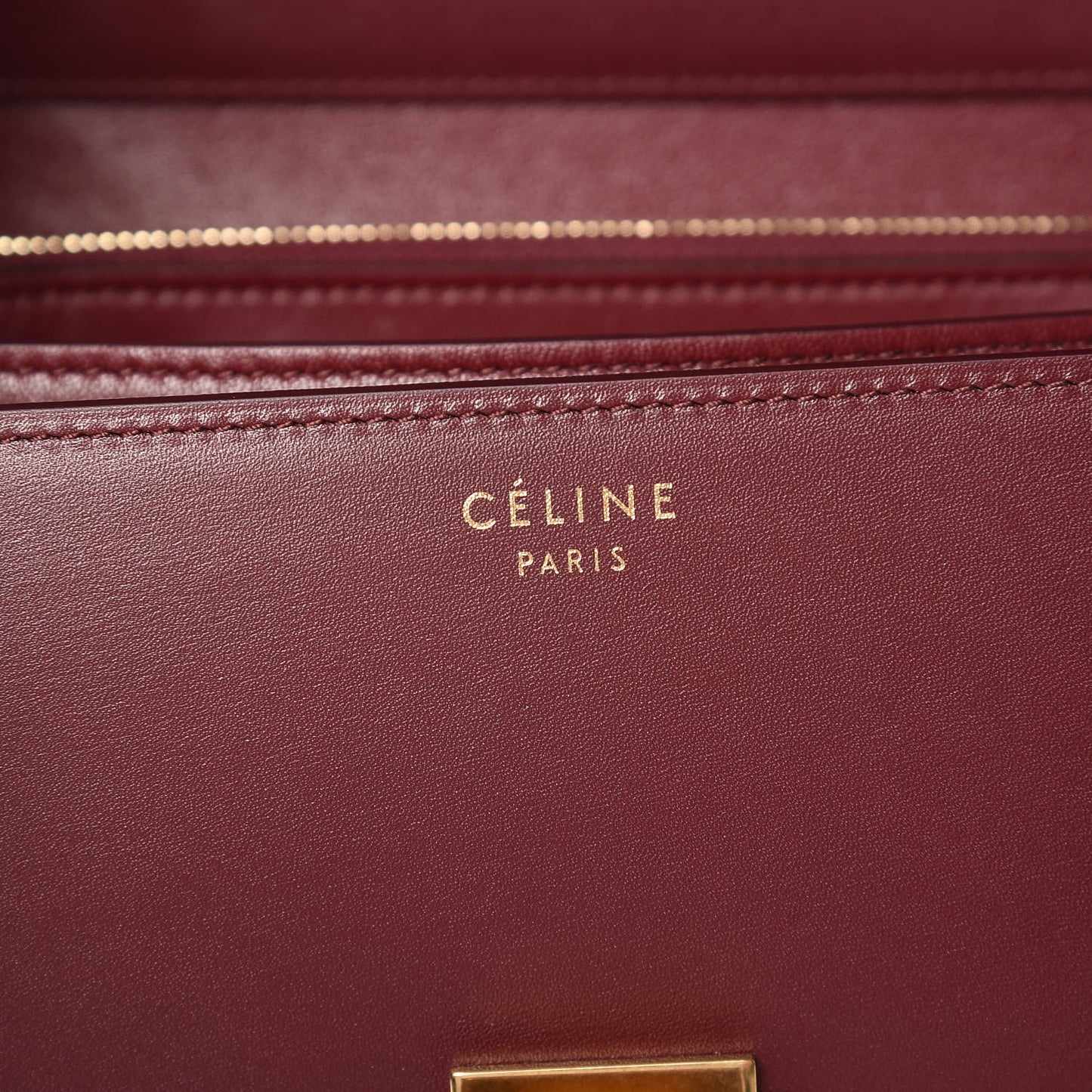 Box Calfskin Medium Classic Box Flap Bag Burgundy