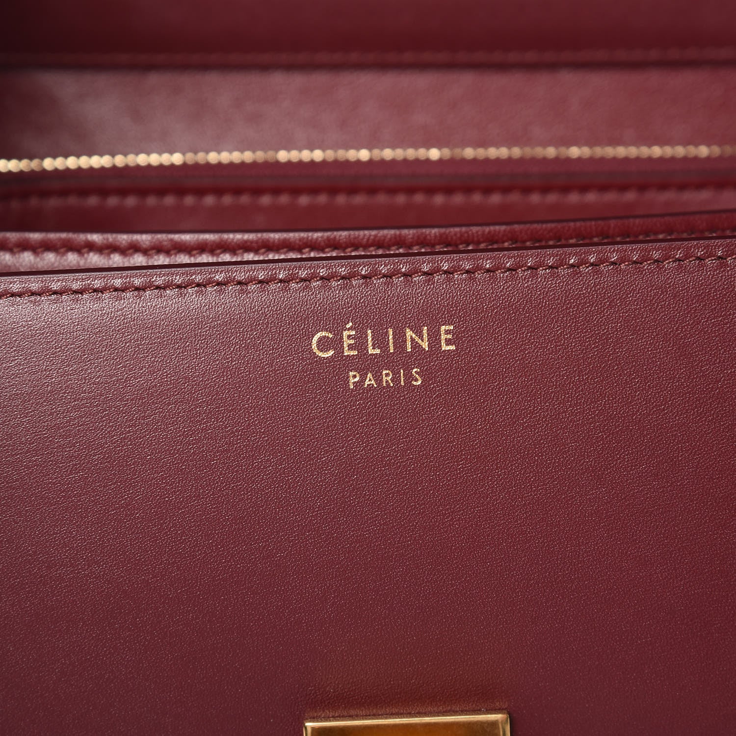 Celine Box Calfskin Medium Classic Box Flap Bag Burgundy 6 of 12