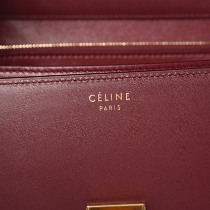 Celine Box Calfskin Medium Classic Box Flap Bag Burgundy 6 of 12