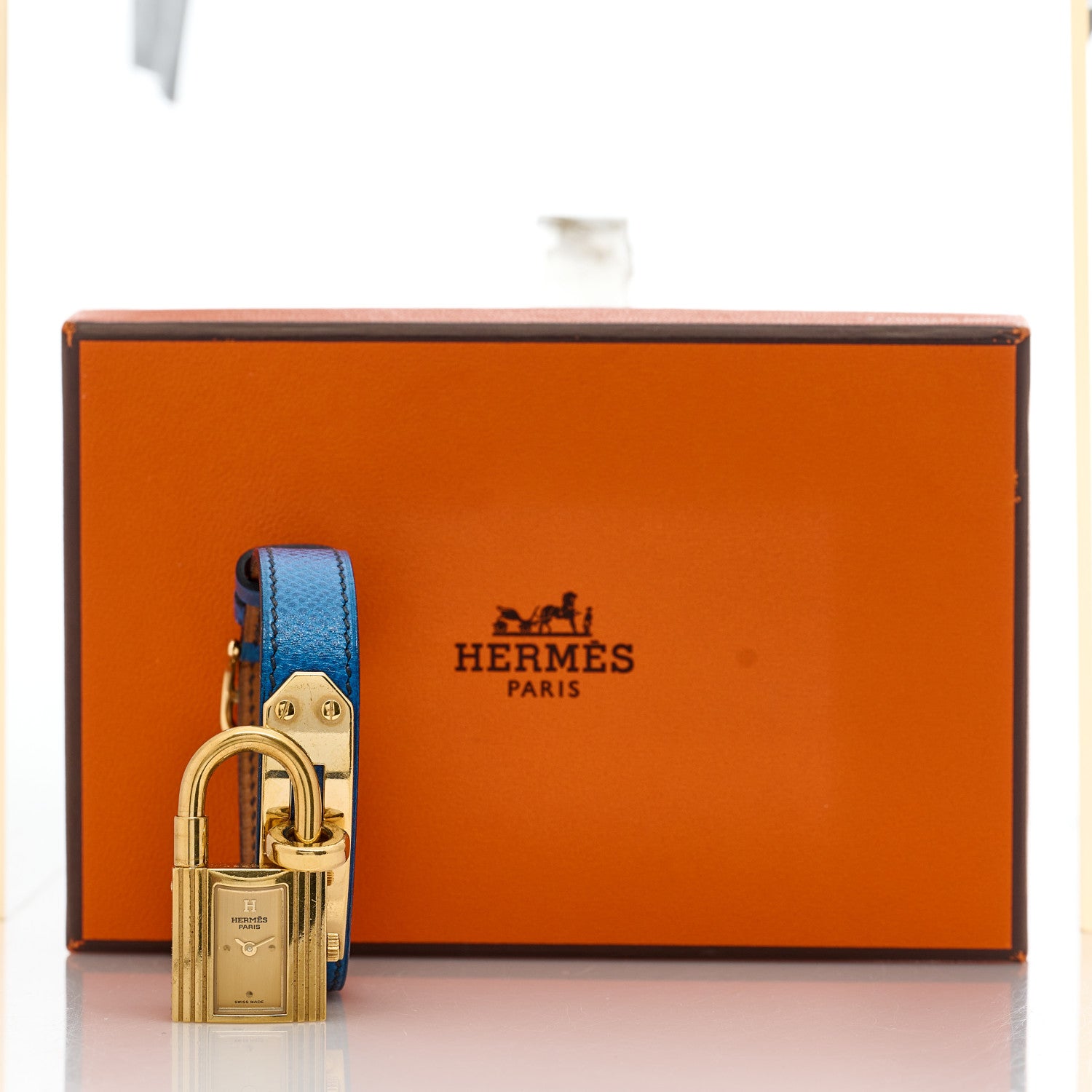 Hermes Stainless Steel Courchevel 20mm Kelly Cadena Quartz Watch Bleu France 6 of 6