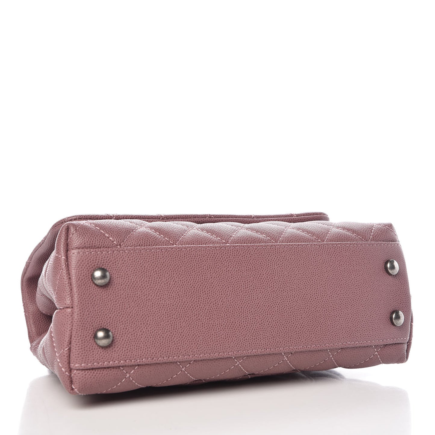 Caviar Lizard Quilted Mini Coco Handle Flap Pink