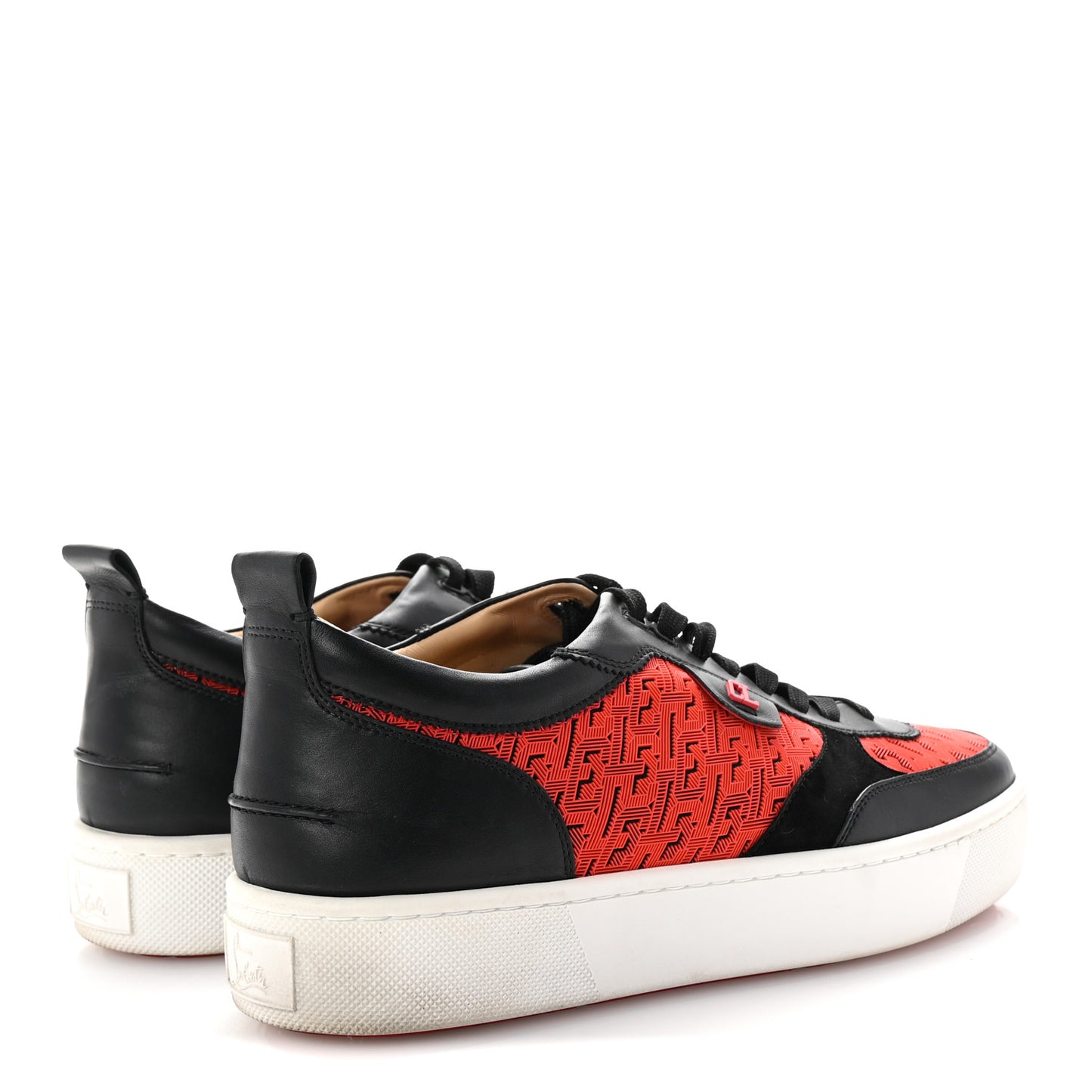 Calfskin Printed Mens Happyrui Techno Flat Sneakers 45 Black Smoothie