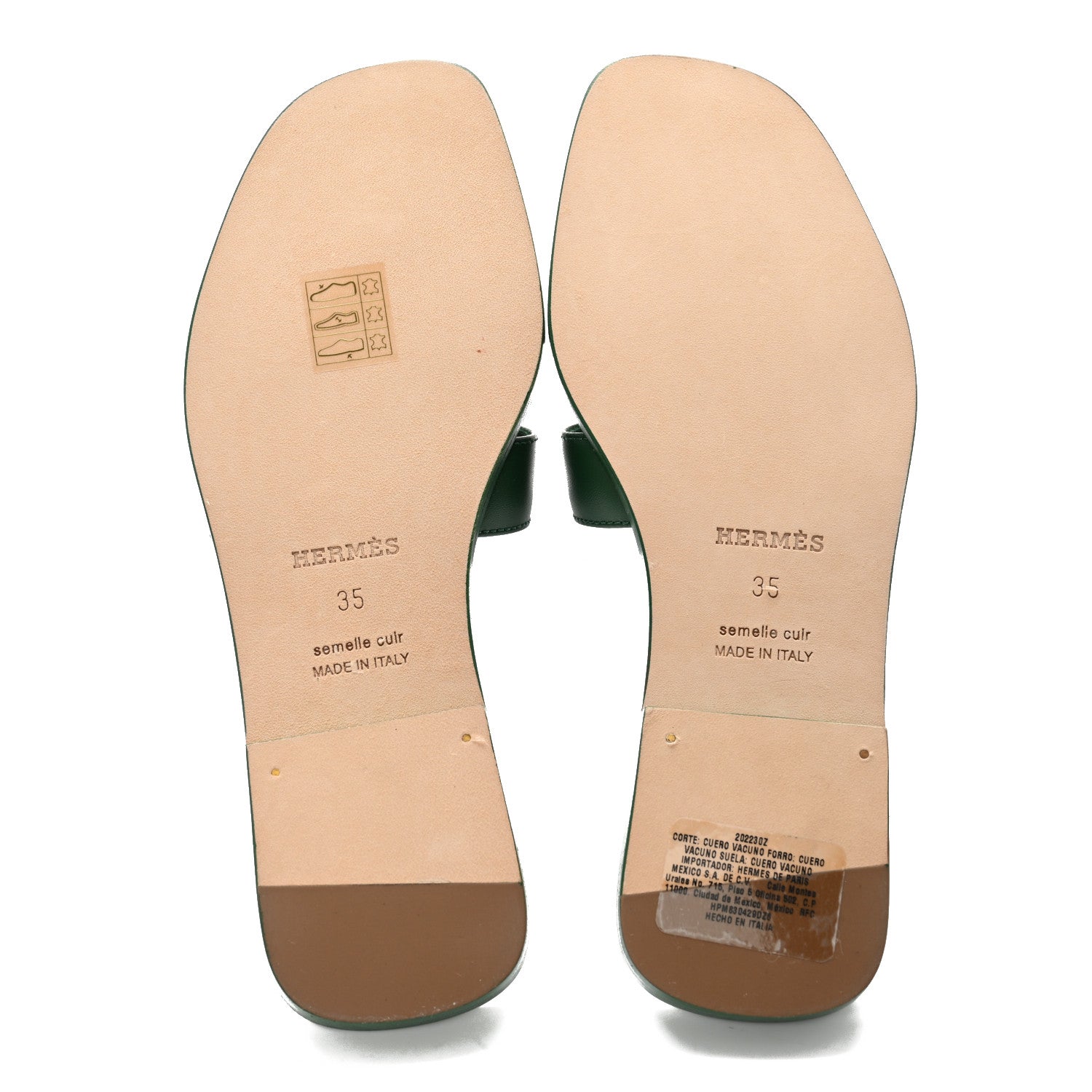 Hermes Calfskin Oran Sandals 35 Vert Electrique 5 of 11