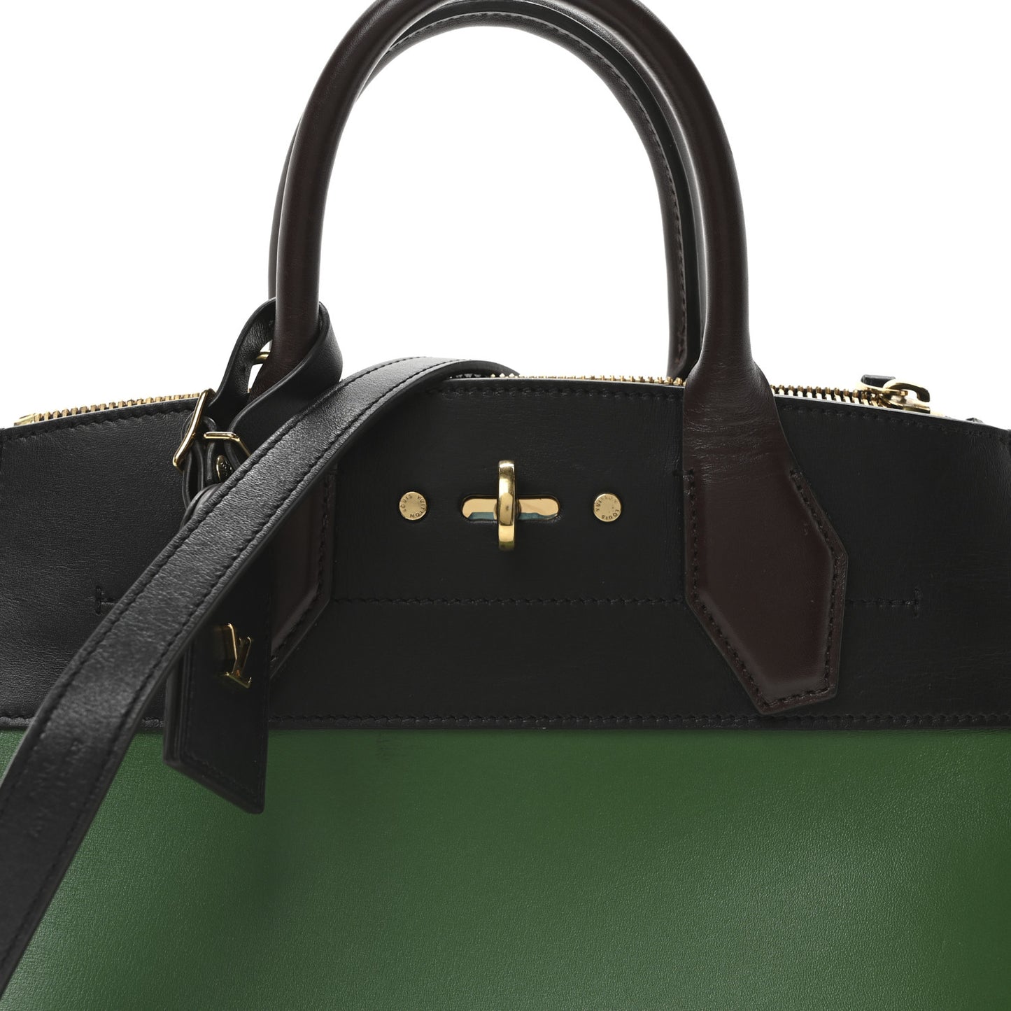 Calfskin City Steamer PM Noir Vert Acide