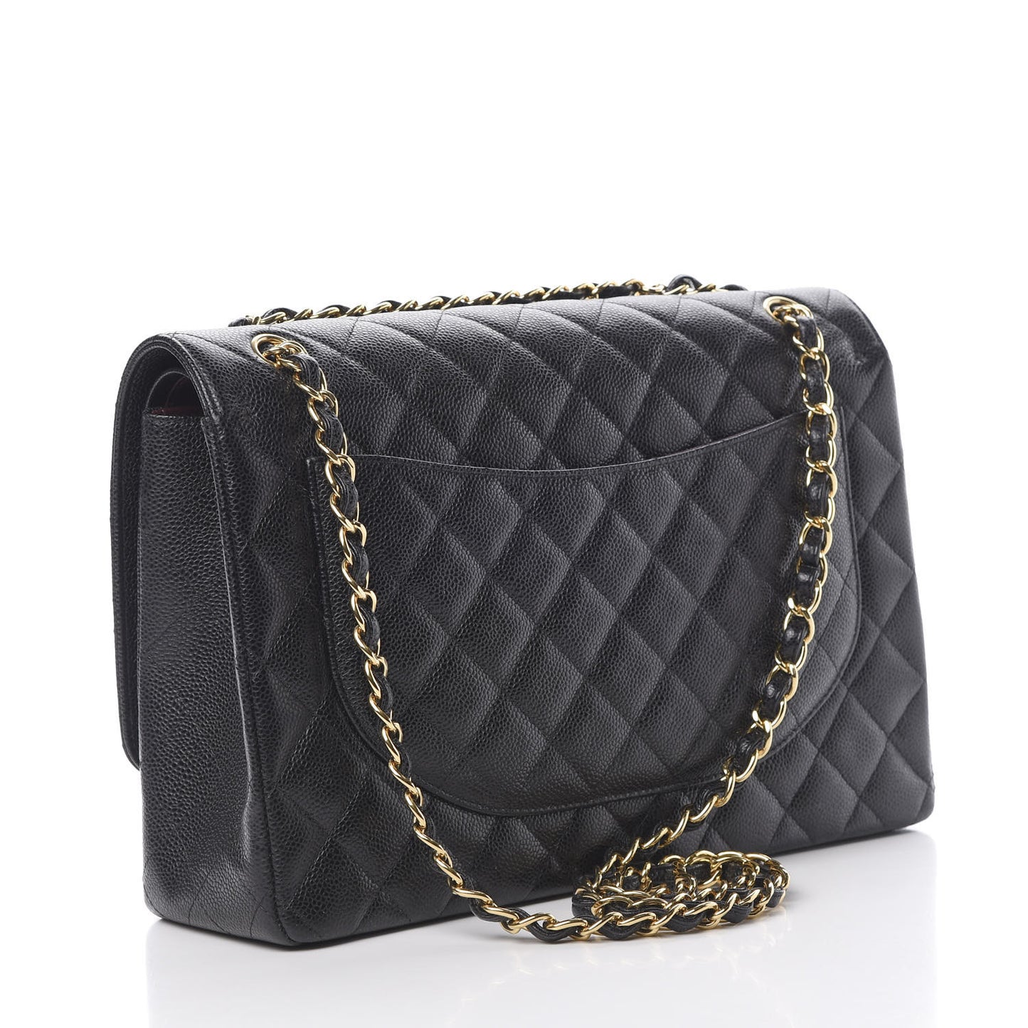 Caviar Quilted Maxi Double Flap Black