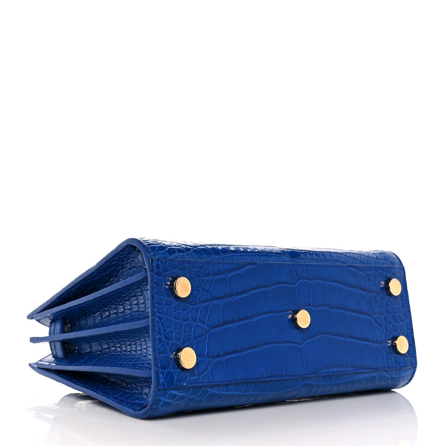 Calfskin Crocodile Embossed Nano Sac De Jour Royal Blue