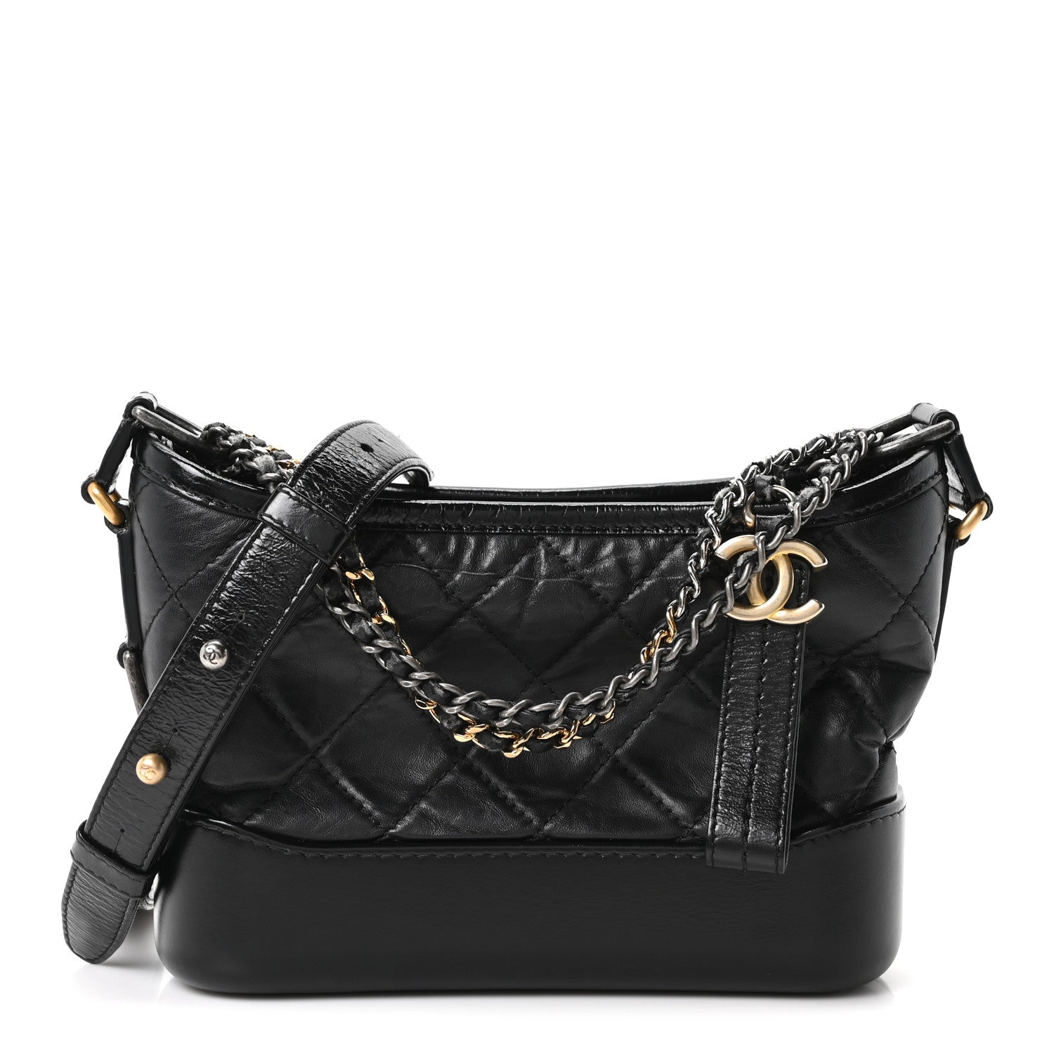 Chanel Aged Calfskin Quilted Small Gabrielle Hobo Black 1 of 10