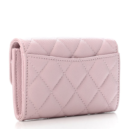 Chanel Caviar Quilted Flap Card Holder Wallet Light Pink 2 of 4