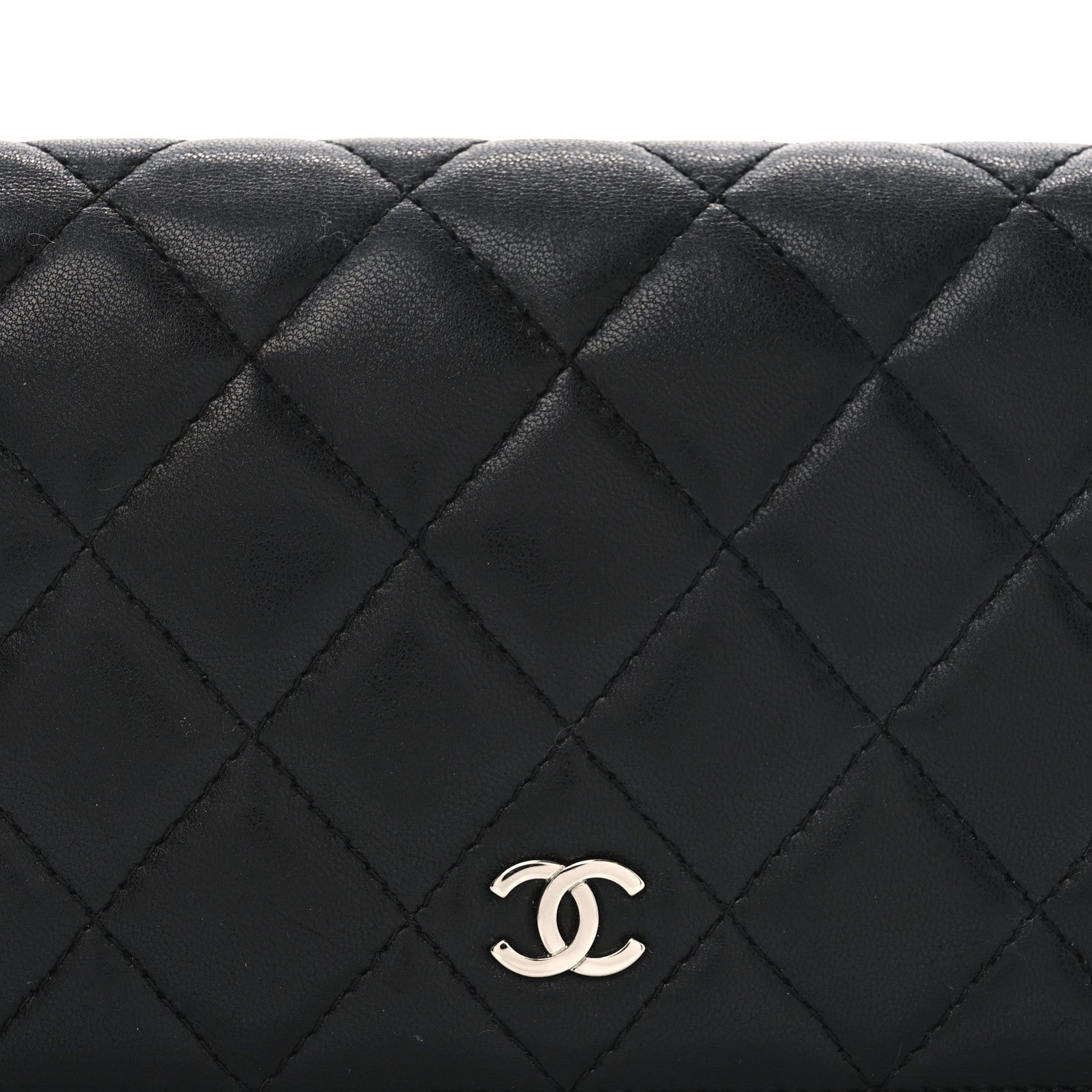 Chanel Lambskin Quilted Yen Wallet Black 9 of 10