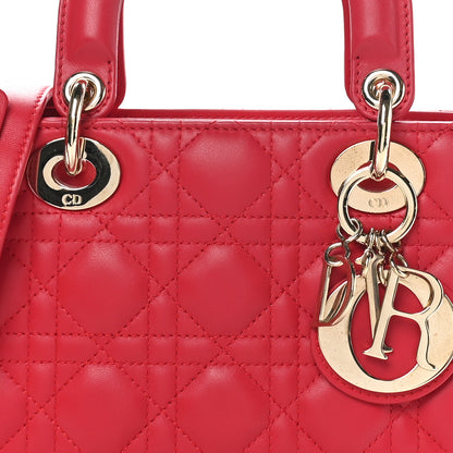 Christian Dior Lambskin Cannage Small My ABCDior Lady Dior Red 9 of 10