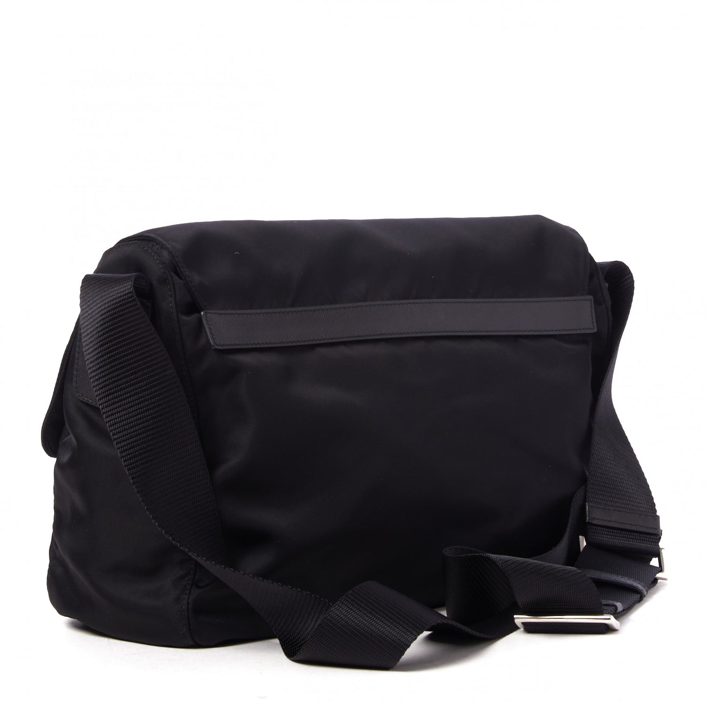 Tessuto Nylon Saffiano Vela Messenger Bag Black