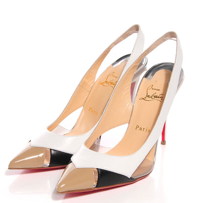 Christian Louboutin Patent Suede Calfskin Air Chance 100 Pumps 39.5 White 3 of 7